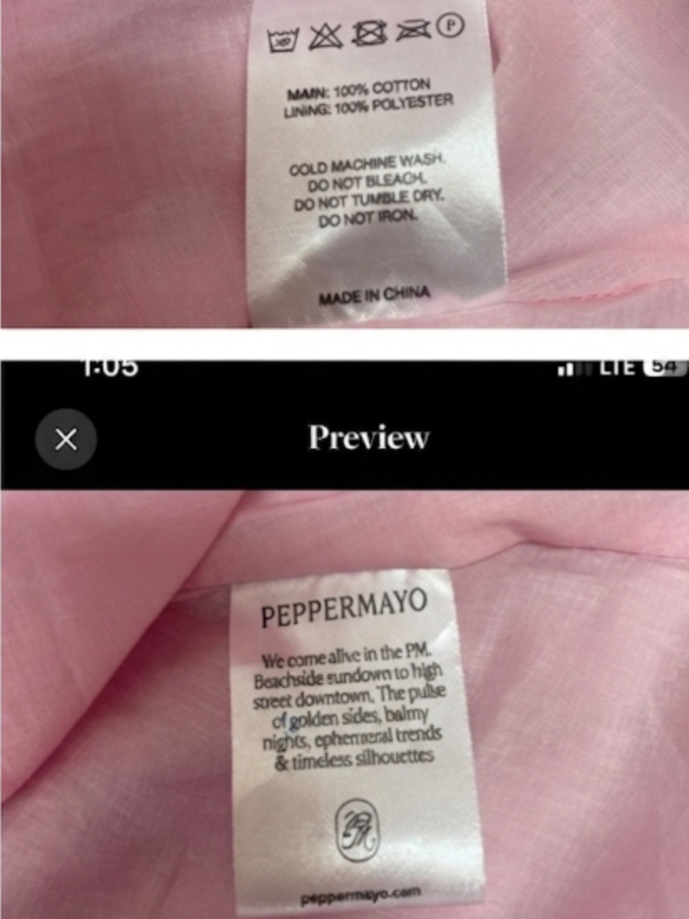 Peppermayo Genie Mini Dress Baby Pink 100% Cotton Fit & Flare Drop Waist Sz 6 - Picture 16 of 17
